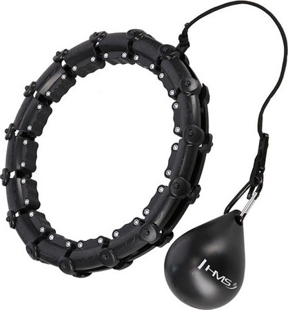 Hula hop black z wypustkami i obciążnikiem HMS hhw11 plus size