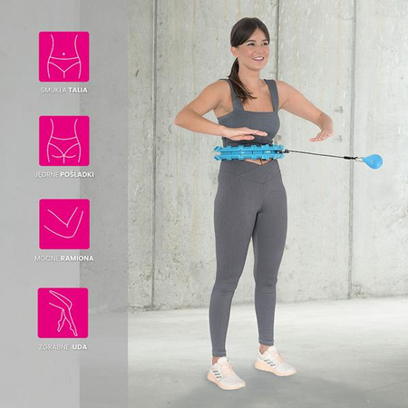 Hula hop z wypustkami i obciążnikiem HMS HHW01 niebieskie