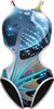 Damski Strój Kąpielowy Women's Arena One Print Swimsuit Tech Ba  dress blues rozmiar 30