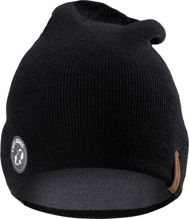 Męska czapka zimowa beanie dwustronna Elbrus Trend czarno-szara