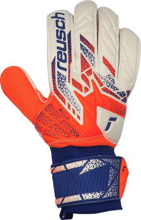 Rękawice bramkarskie Reusch Attrakt Solid biało-pomarańczowe 5570516 2500