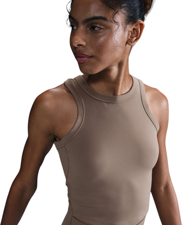 Koszulka damska Nike Dri-Fit One Fitted Crop beżowa FN2806 233