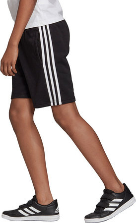 Spodenki dla dzieci adidas Essentials 3 Stripes Knit Short czarne DV1796