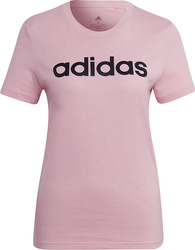 Koszulka damska adidas Loungwear Essentials Slim Logo Tee różowa HD1681
