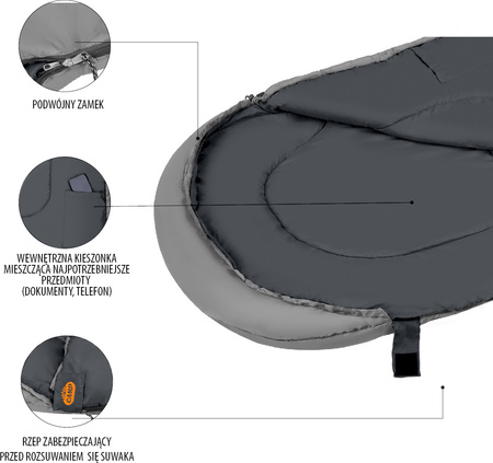 NC2008 ANTRACYT-POMARAŃCZ ŚPIWÓR ROZM. L NILS CAMP