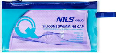 Czepek silikonowy dots Nils aqua nqc jednokolorowy fioletowy