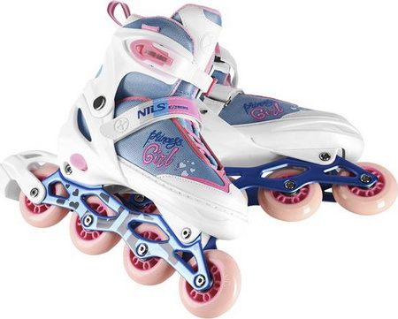 Łyżworolki rolki Princess Nils Extreme NA18168A ABEC-7 białe rozmiar M (35-38)