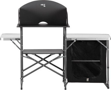 Szafka turystyczna kempingowa z osłoną Nils Camp NC3041 składana czarna 140x110x48cm
