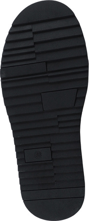 Buty damskie skórzane Solo Soprani Couture Sabot fur Hugh Platform czarne SSW421P22 53