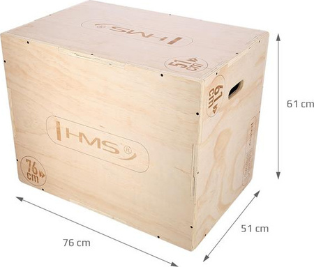 Skrzynia treningowa pylometryczna do ćwiczeń crossfit drewniana HMS DSC01