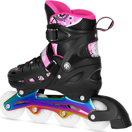 Łyżworolki, wrotki, łyżwy hokejowe, wrotko-rolki świecące LED z wymienną płozą 4w1 Nils Extreme NH10905 rozmiar M 35-38