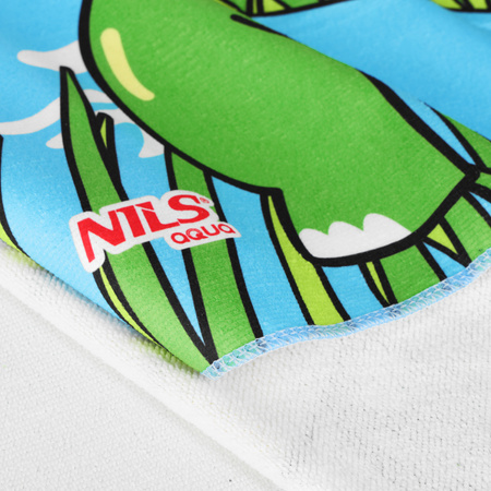 Ręcznik dziecięcy z kapturem Poncho krokodyl Nils Aqua NAR20 60×85 cm