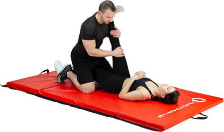Materac gimnastyczny składany HMS Premium MGS01 2400x1200 mm czerwony