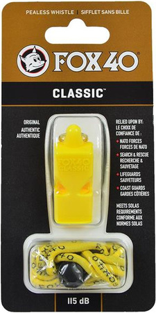 Gwizdek Fox 40 Classic Safety żółty sznurek 9903-0208