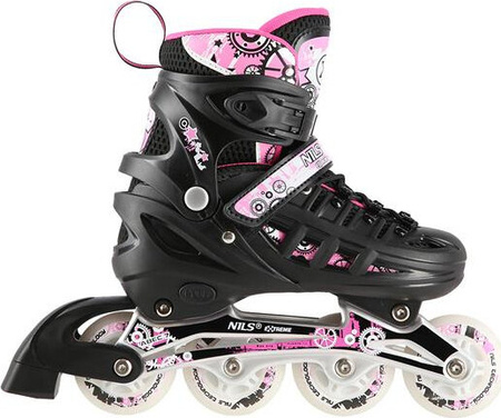 Łyżworolki, wrotki, łyżwy hokejowe, wrotko-rolki świecące LED z wymienną płozą 4w1 Nils Extreme NH10905 rozmiar L 39-42