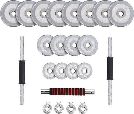 Sztangielki/sztanga w walizce stal chromowana HMS STC30 2x15 KG