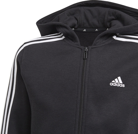 Bluza dla dzieci adidas Essentials 3-Stripes Hoodie czarna GQ8900