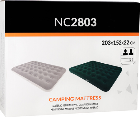 Materac turystyczny dmuchany dwuosobowy Nils Camp beżowy 203x152x22 cm
