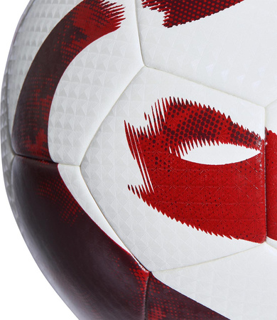 Piłka nożna adidas Tiro League Thermally Bonded biało-czerwona HZ1294