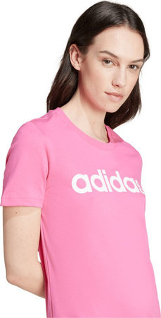 Koszulka damska adidas Loungewear Essentials Slim Logo Tee różowa IY9191