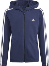 Bluza dla dzieci adidas Essentials 3-Stripes Full-Zip Hoodie granatowa IB1667