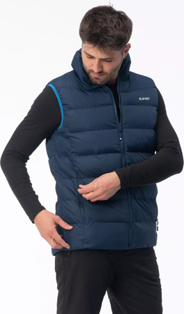 Męska kamizelka bezrękawnik puchowy pikowany Hi-Tec Sanis granatowy rozmiar XXXL
