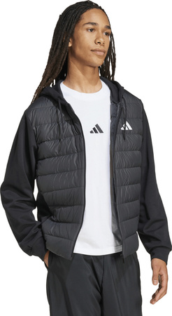 Kurtka męska adidas Essentials Climawarm Hybrid Down Hooded czarna KA5251