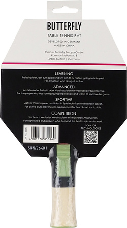 Rakietka do tenisa stołowego ping ponga Butterfly Dang Qiu DQX1