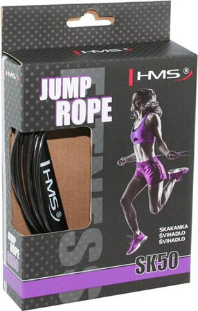 Skakanka szybkościowa treningowa HMS SK50 czarna 280 cm