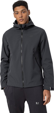 Kurtka przejściowa softshell z kapturem męska 4F membrana 5000 szara H4Z22 SFM001 22S