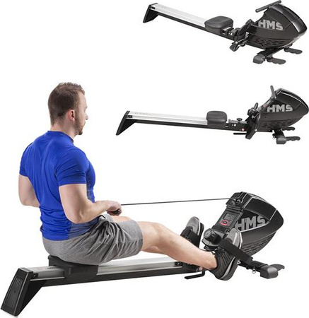 Wioślarz magnetyczny treningowy domowy HMS wymiary 195 x 58,5 x 49 cm