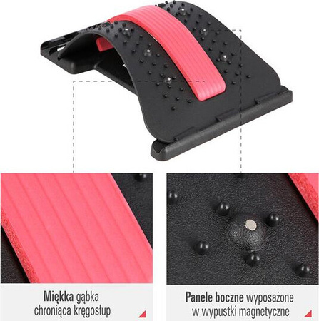 Przyrząd do rozciągania pleców z magnesami HMS prp02 czerwony