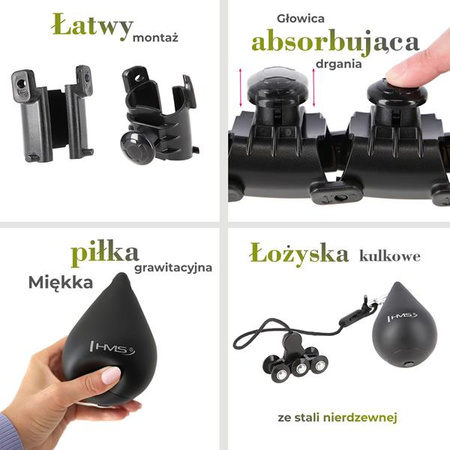 Zestaw hula hop plus size hhw12 black z wypustkami i obciążnikiem HMS pas br163 red