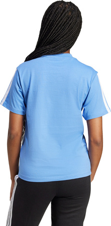 Koszulka damska adidas Essentials 3-Stripes Cotton jasnoniebieska JV7361