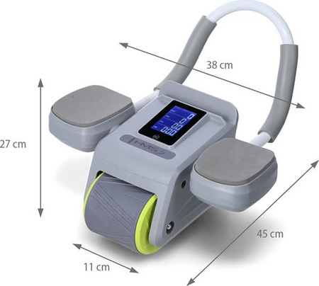 Automatyczne koło do ćwiczeń mięśni brzucha z podparciem kółko ABS KA08 szare