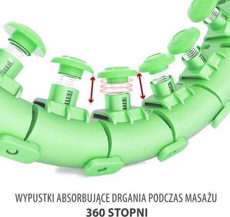 Hula hop z wypustkami i obciążnikiem HMS hhw01 zielone