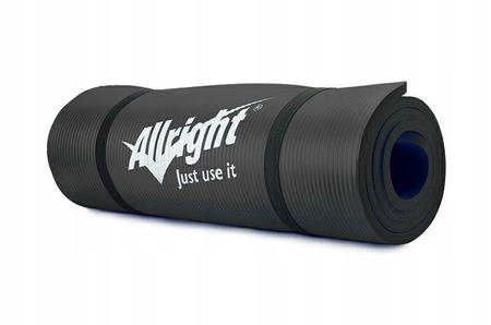Mata do ćwiczeń fitness NBR Allright 140 x 60 x 1cm czarna