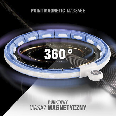 ZESTAW HULA HOP MAGNETYCZNY BLUE HHM15 Z LICZNIKIEM HMS PAS BR163 BLACK PLUS SIZE