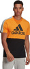 Koszulka męska adidas Essentials Colorblock Single Jersey Tee pomarańczowo-czarna HE4328