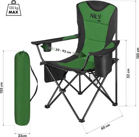 Krzesło fotel turystyczne plażowe składane Nils Camp NC3501 khaki