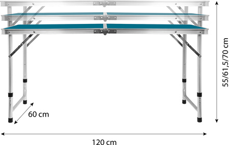 Stół turystyczny kempingowy Nils Camp NC1605 składany niebieski 120x60x70cm