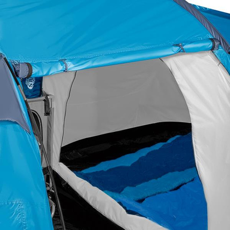 Namiot turystyczny kempingowy voyager Nils camp NC3027 niebieski 4 osobowy 450x260x150cm