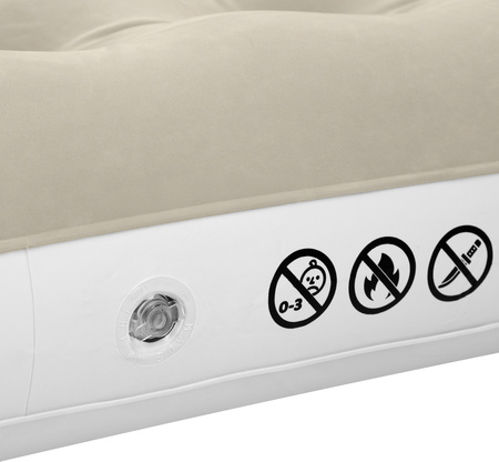 Materac welurowy dwuosobowy kempingowy Nils Camp NC2802 beżowy 191x137x22 cm