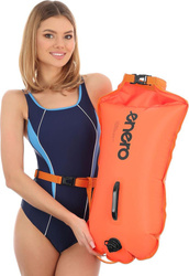 Bojka asekuracyjna ratunkowa dmuchana 2w1 kieszeń Enero wymiary 72x36 cm