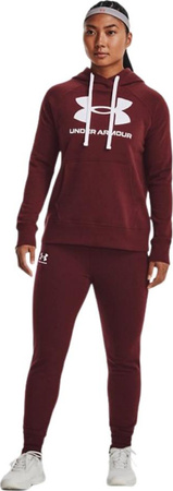 Bluza damska Under Armour Rival Fleece Logo Hoodie bordowa 1356318 690
