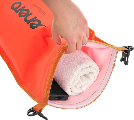 Bojka asekuracyjna ratunkowa dmuchana 2w1 kieszeń Enero wymiary 72x36 cm