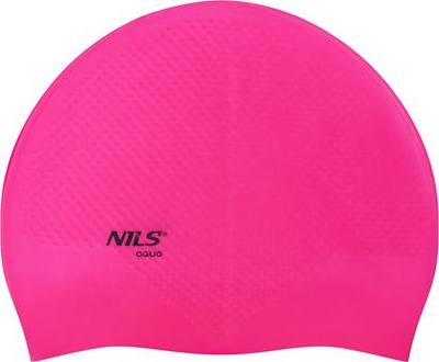 Czepek silikonowy dots Nils aqua nqc jednokolorowy ciemnoróżowy