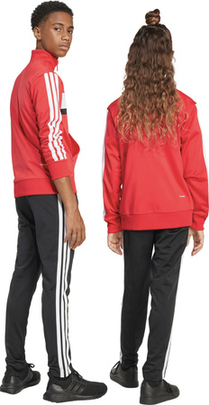 Dres dla dzieci adidas Seasonal Essentials Tiberio 3-Stripes Tricot czerwono-czarny JI6214