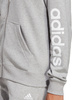 Bluza damska adidas Essentials Linear Full-Zip French Terry Hoodie szara IC6866