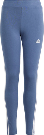 Legginsy dla dzieci adidas Essentials 3-Stripes Cotton Tights niebieskie IS2633